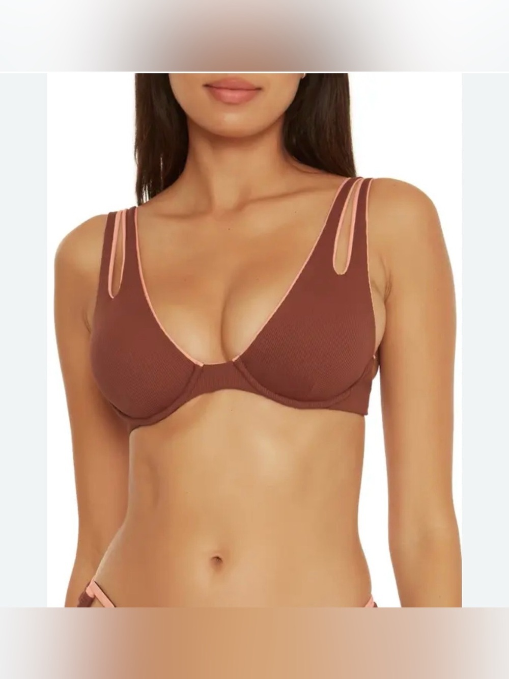 BECCA Modern Edge Underwire Bikini Top medium nwt